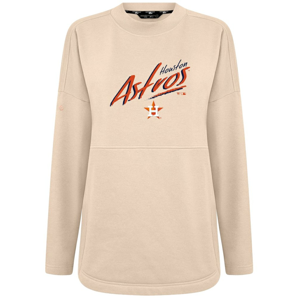 Khaki Houston Astros Levelwear Women's Oversized Beaudry Sizzle Top