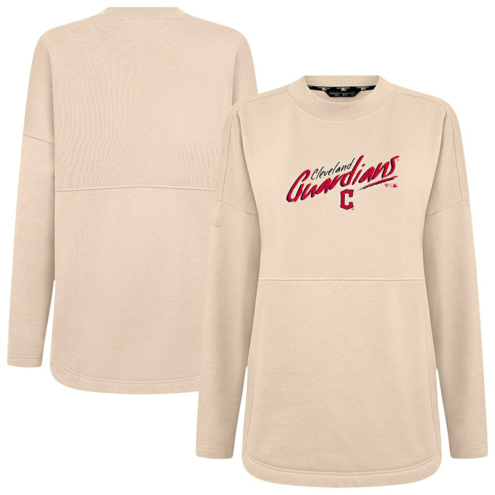 Khaki Cleveland Guardians Levelwear Women's Oversized Beaudry Sizzle Top