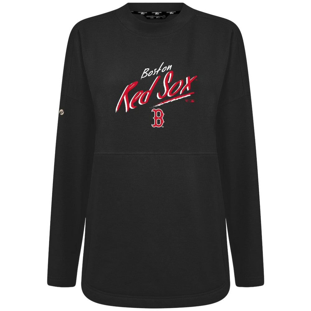 Black Boston Red Sox Levelwear Women's Oversized Beaudry Sizzle Top