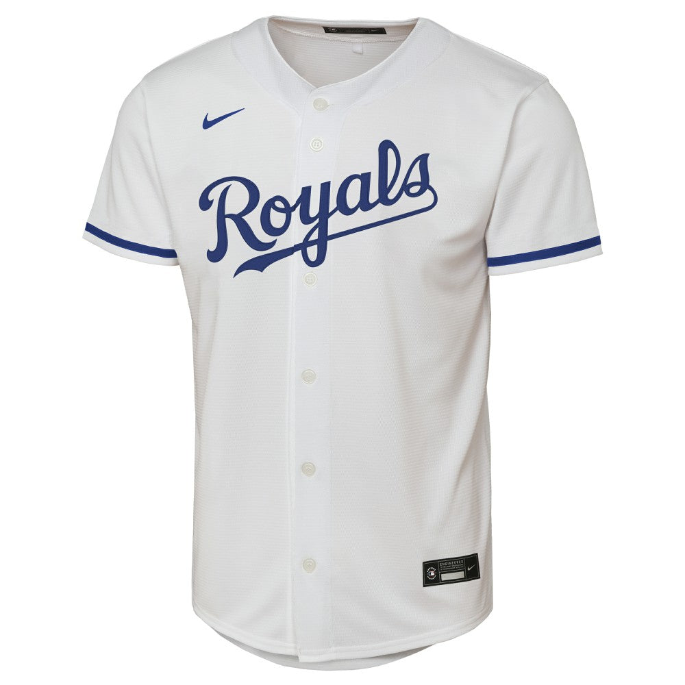 White Salvador Perez Kansas City Royals Nike  Youth Home Replica Jersey