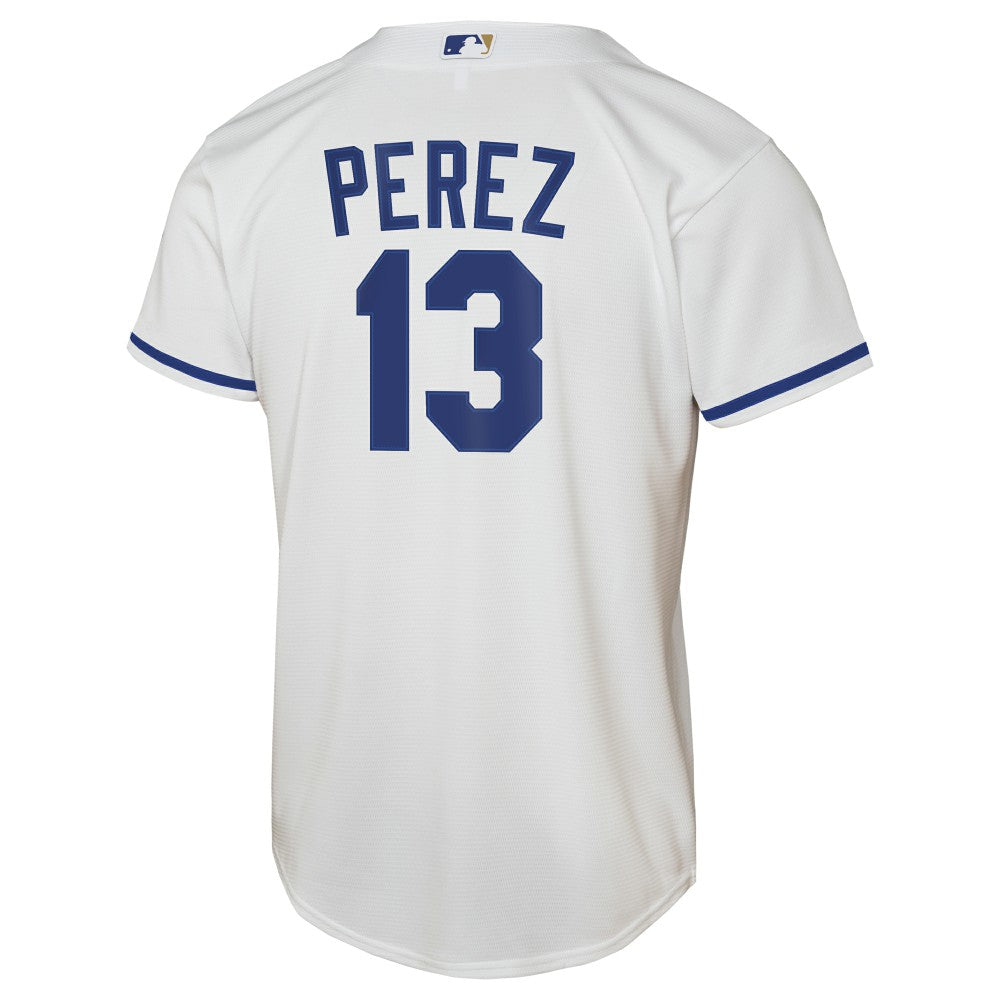 White Salvador Perez Kansas City Royals Nike  Youth Home Replica Jersey