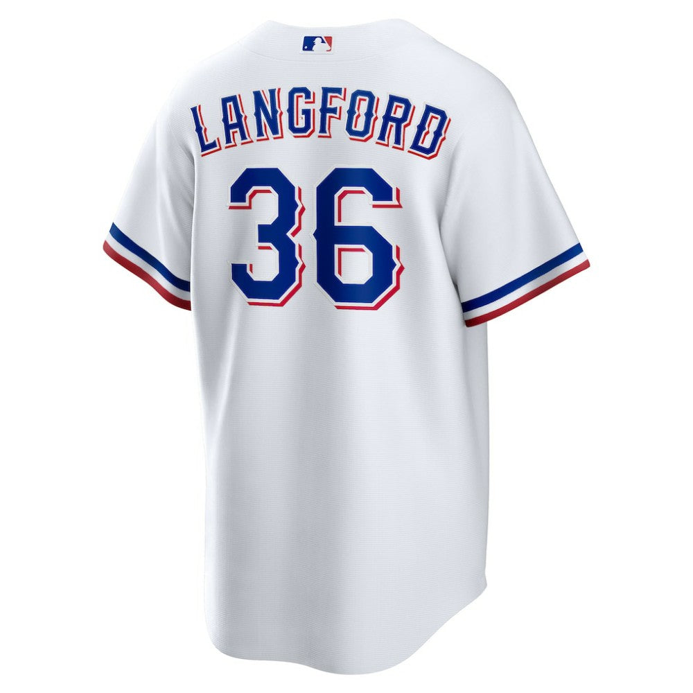 White Wyatt Langford Texas Rangers Nike  Youth Home Replica Jersey