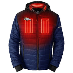 ActionHeat 5V Battery Heated Colorblock Full-Zip Puffer Jacket - Denver Broncos Jackets