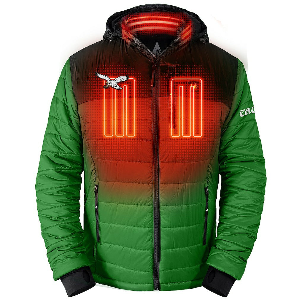 ActionHeat 5V Battery Heated Colorblock Full-Zip Puffer Jacket - Philadelphia Eagles Jackets