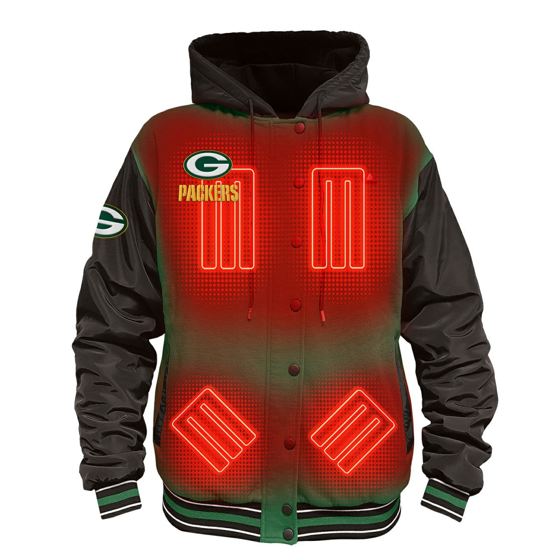 ActionHeat 5V Battery Heated Full-Snap Varsity Jacket - Green Bay Packers Jackets