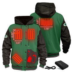 ActionHeat 5V Battery Heated Full-Snap Varsity Jacket - Green Bay Packers Jackets