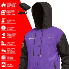 ActionHeat 5V Battery Heated Full-Snap Varsity Jacket - Minnesota Vikings Jackets