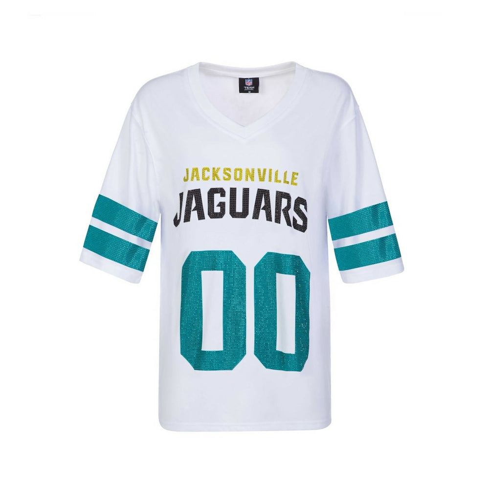 Cuce Women's Rhinestone V-Neck Tunic - Jacksonville Jaguars
