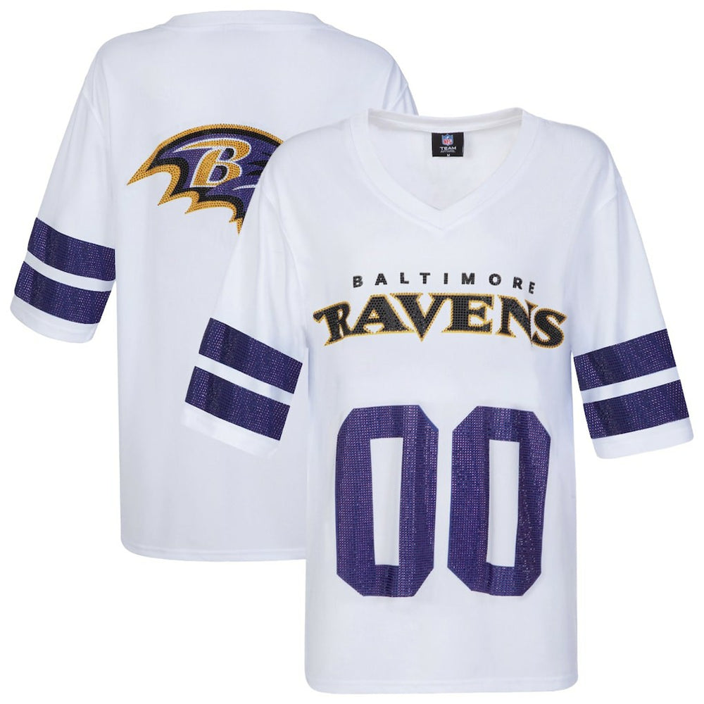Cuce Women's Rhinestone V-Neck Tunic - Baltimore Ravens