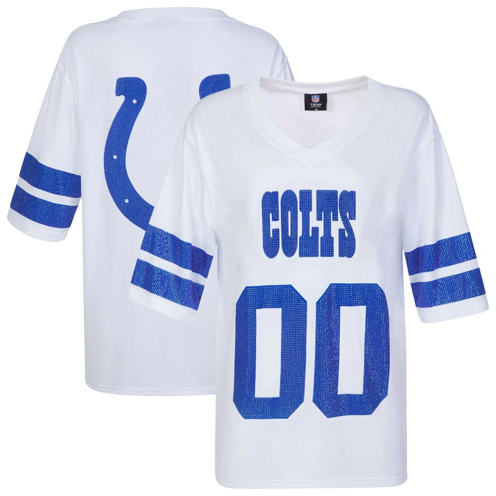 Cuce Women's Rhinestone V-Neck Tunic - Indianapolis Colts