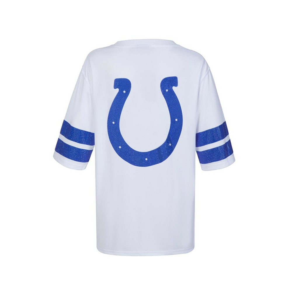 Cuce Women's Rhinestone V-Neck Tunic - Indianapolis Colts