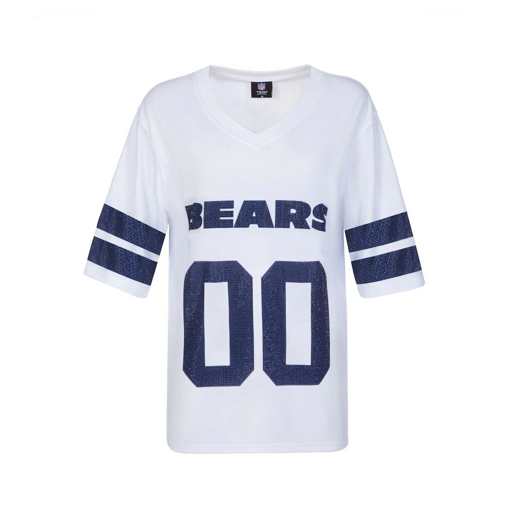 Cuce Women's Rhinestone V-Neck Tunic - Chicago Bears