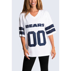 Cuce Women's Rhinestone V-Neck Tunic - Chicago Bears