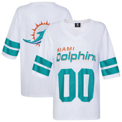 Cuce Women's Rhinestone V-Neck Tunic - Miami Dolphins