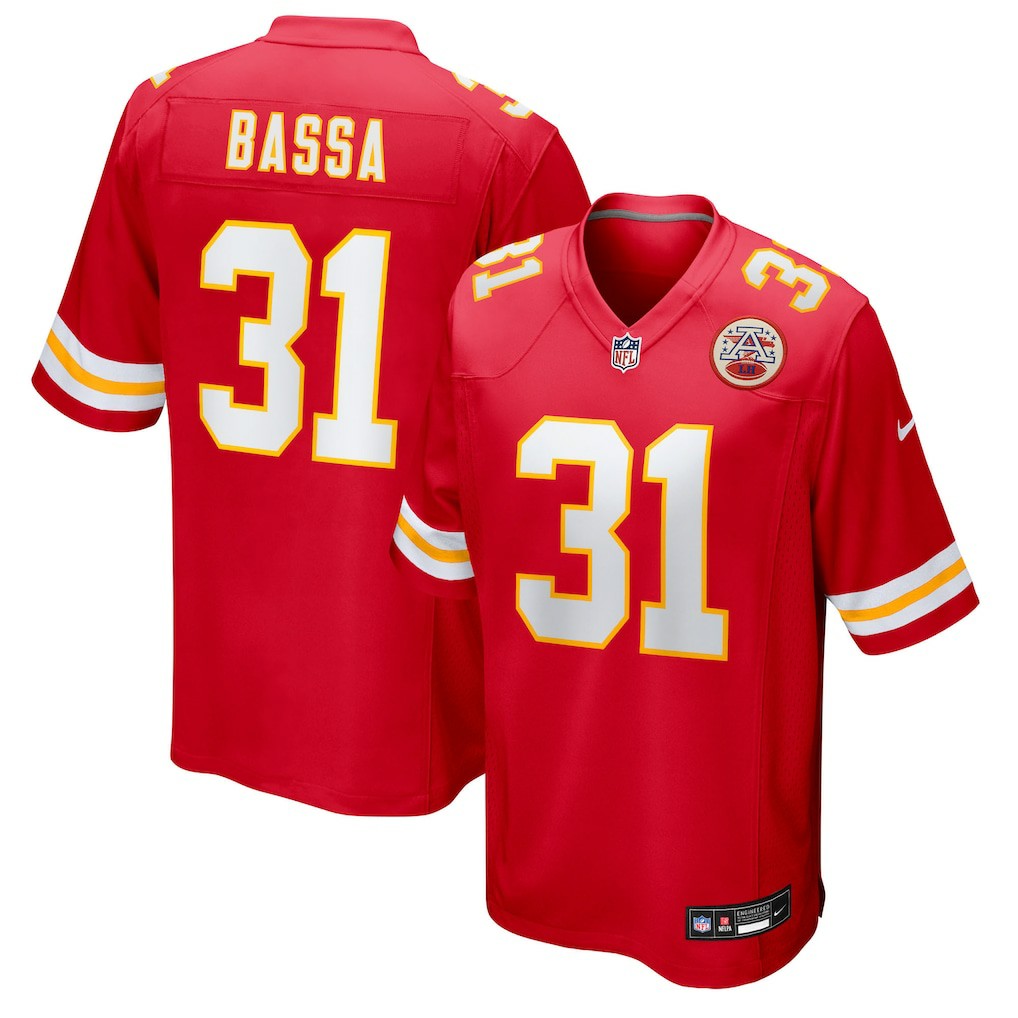 Jeffrey Bassa  Team Game Jersey - Kansas City Chiefs Jerseys