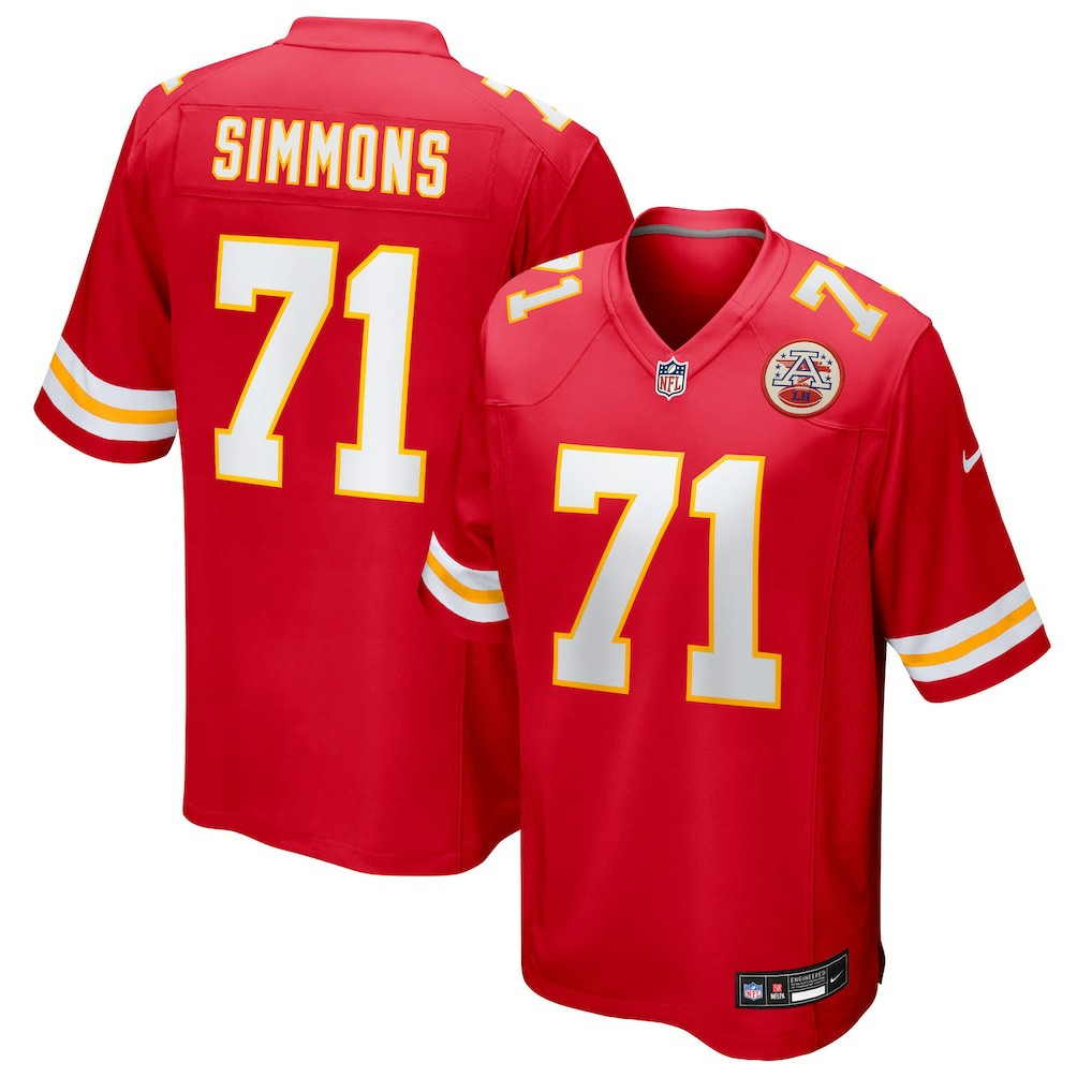 Josh Simmons  Team Game Jersey - Kansas City Chiefs Jerseys