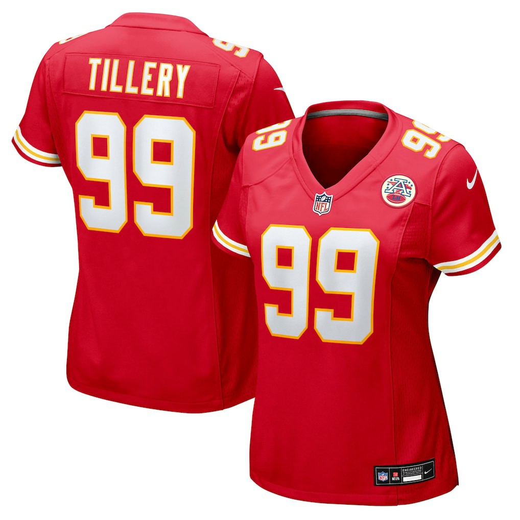 Jerry Tillery  Women's Team Game Jersey - Kansas City Chiefs Jerseys