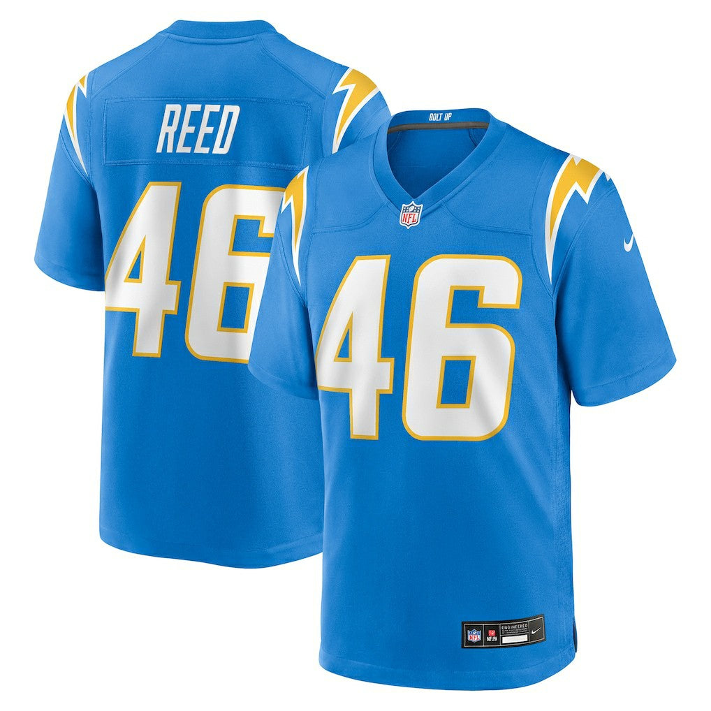 Nikko Reed  Team Game Jersey - Los Angeles Chargers Jerseys