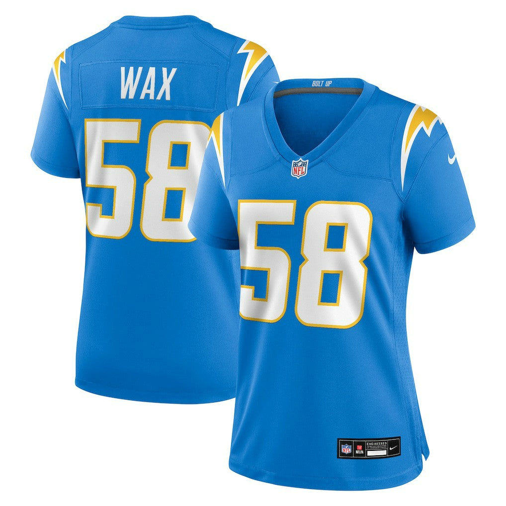 Marlowe Wax  Women's Team Game Jersey - Los Angeles Chargers Jerseys