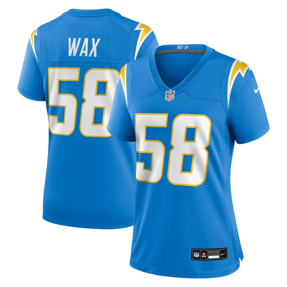 Marlowe Wax  Women's Team Game Jersey - Los Angeles Chargers Jerseys
