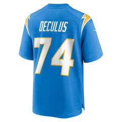 Austin Deculus  Team Game Jersey - Los Angeles Chargers Jerseys