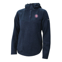 Navy Washington Nationals Columbia Women's Half-Snap Pullover Hoodie