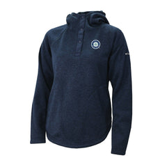 Navy Seattle Mariners Columbia Women's Half-Snap Pullover Hoodie