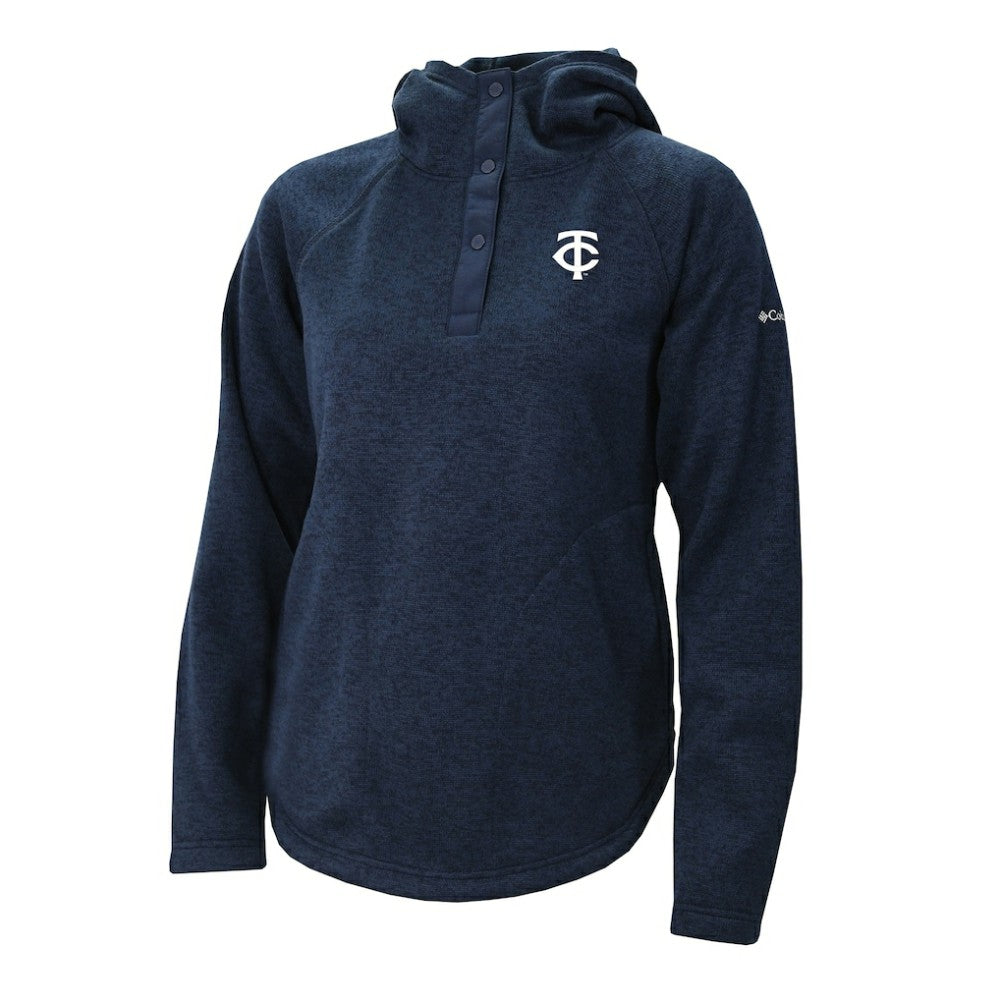 Navy Minnesota Twins Columbia Women's Half-Snap Pullover Hoodie