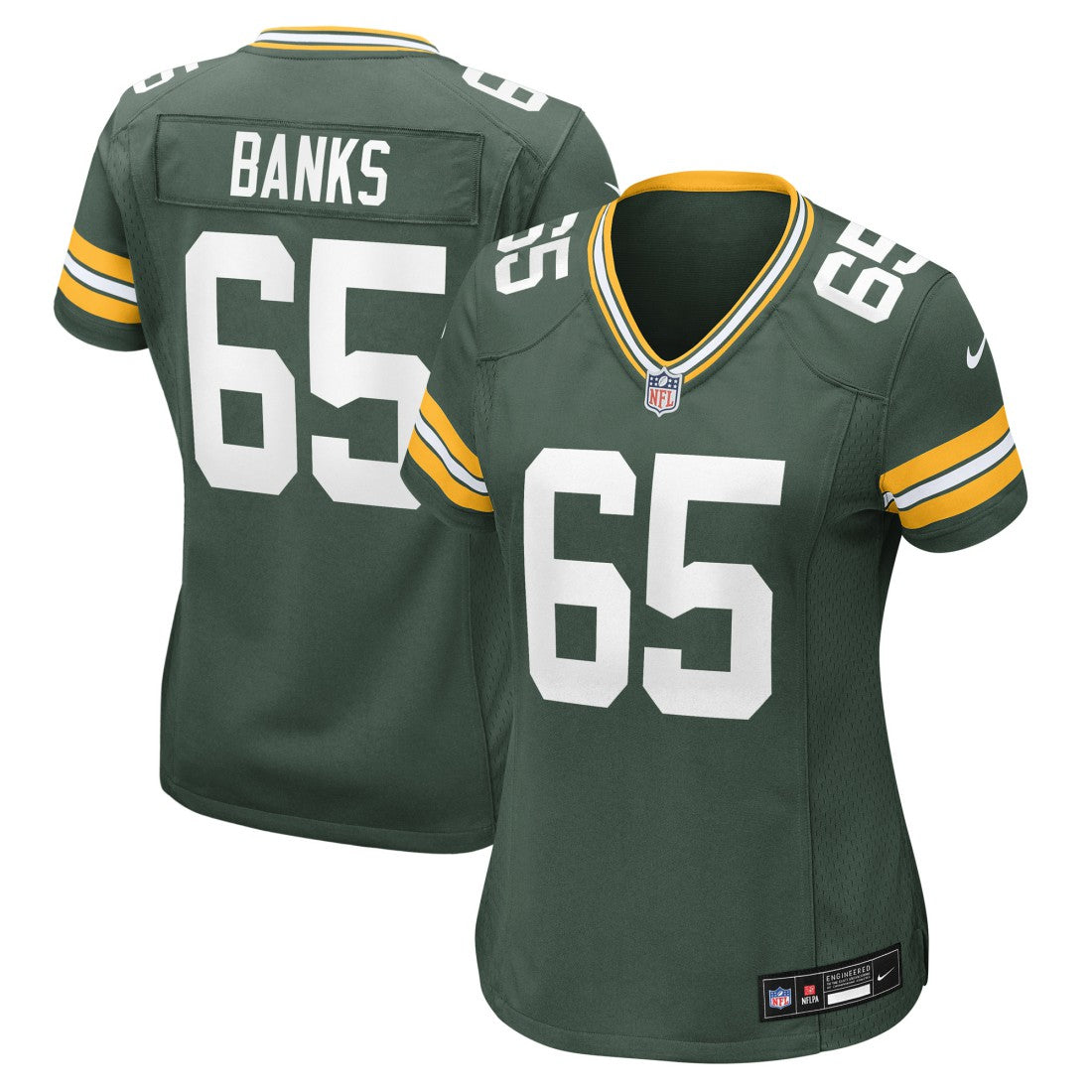 Aaron Banks  Women's Team Game Jersey - Green Bay Packers Jerseys