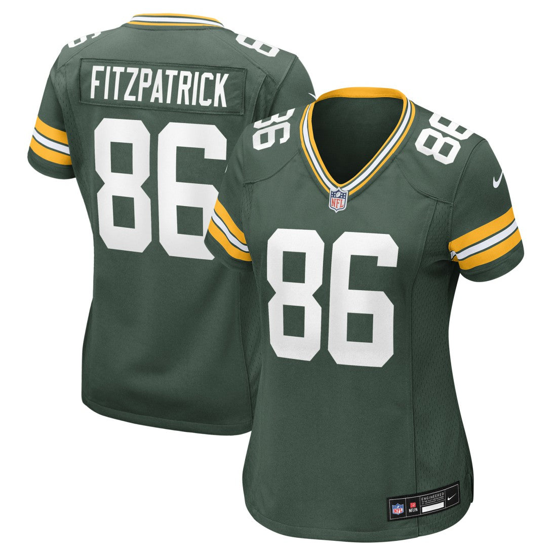 John FitzPatrick  Women's Team Game Jersey - Green Bay Packers Jerseys
