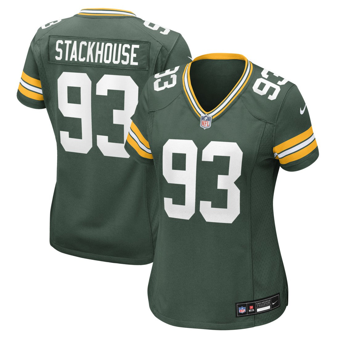 Nazir Stackhouse  Women's Team Game Jersey - Green Bay Packers Jerseys