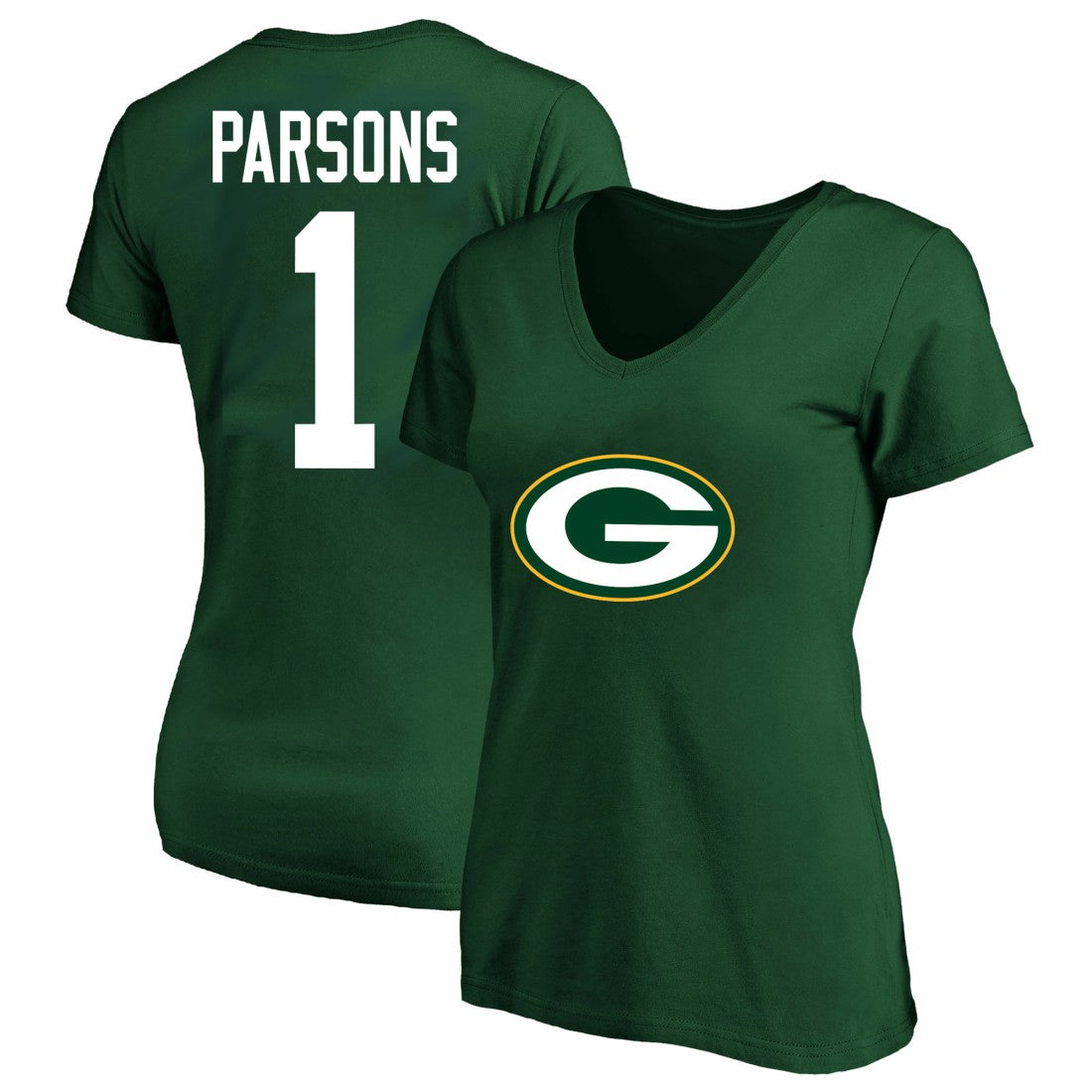 Micah Parsons  Women's Plus Size Name & Number V-Neck T-Shirt - Green Bay Packers T-shirts