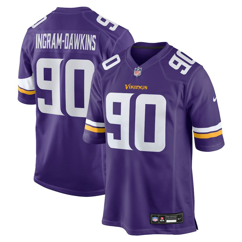 Tyrion Ingram-Dawkins  Team Game Jersey - Minnesota Vikings Jerseys