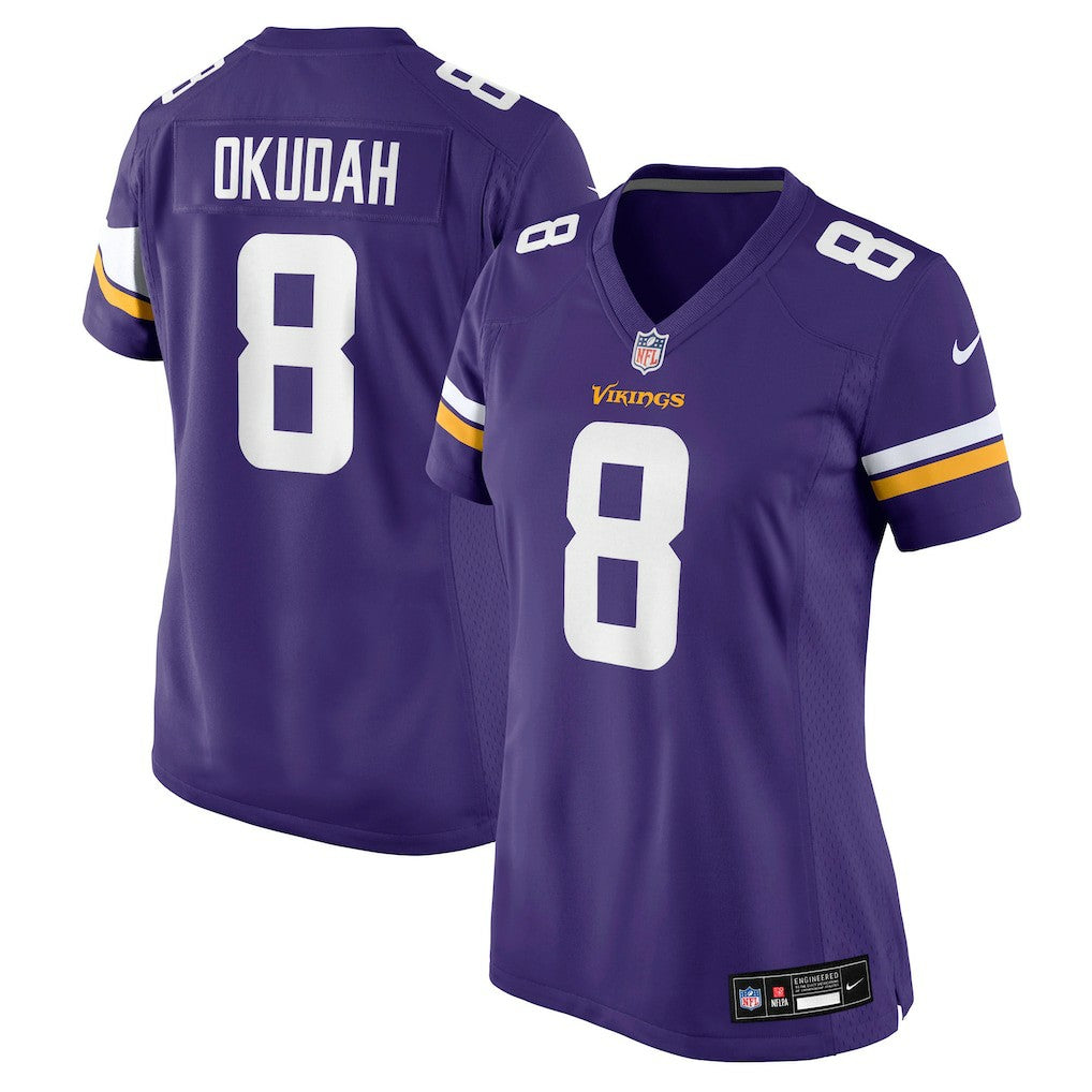 Jeff Okudah  Women's Team Game Jersey - Minnesota Vikings Jerseys
