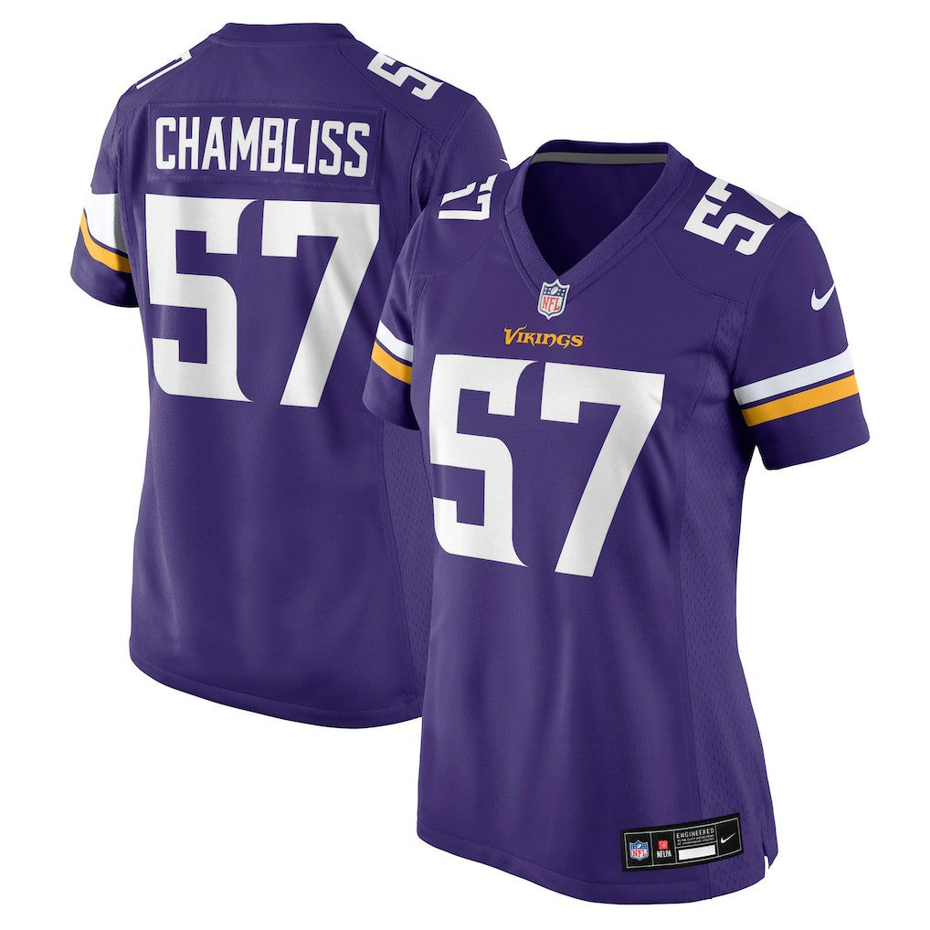 Chaz Chambliss  Women's Team Game Jersey - Minnesota Vikings Jerseys