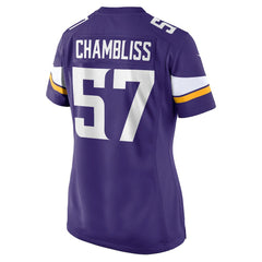 Chaz Chambliss  Women's Team Game Jersey - Minnesota Vikings Jerseys