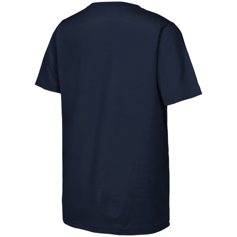Navy Detroit Tigers Fanatics Youth 2025 MLB Postseason Locker Room T-Shirt