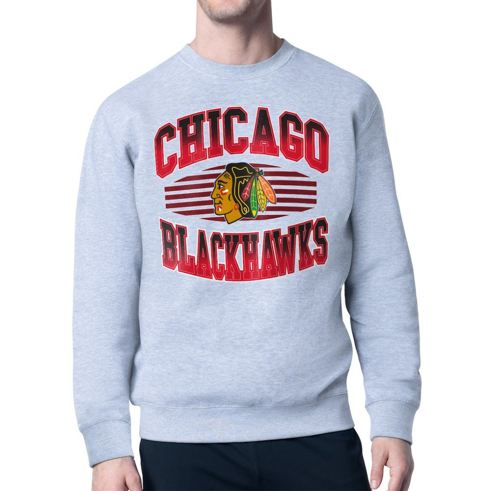 NHL Chicago Blackhawks Starter Team Grit Graphic Fleece Pullover Sweatshirt
