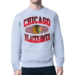 NHL Chicago Blackhawks Starter Team Grit Graphic Fleece Pullover Sweatshirt
