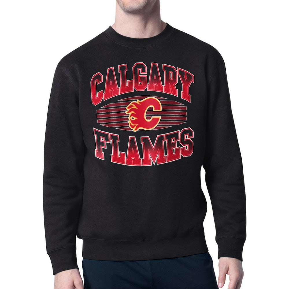 NHL Calgary Flames Starter Team Grit Graphic Fleece Pullover Sweatshirt