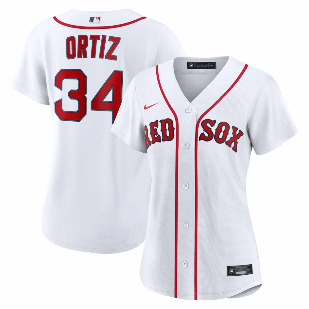 White David Ortiz Boston Red Sox Nike Women's Home Replica Player Jersey