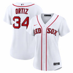 White David Ortiz Boston Red Sox Nike Women's Home Replica Player Jersey