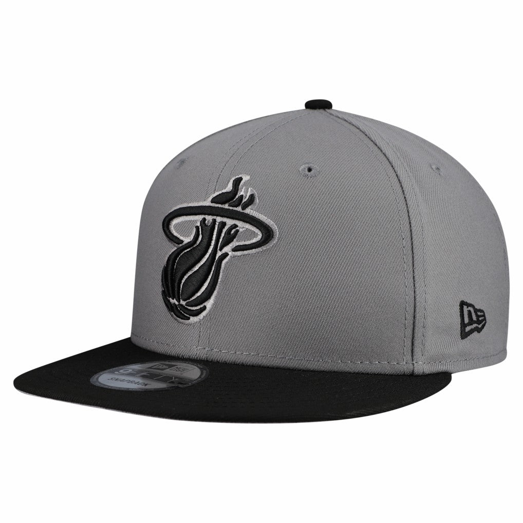 New Era Miami Heat Core Logo Storm Gray Two-Tone 9FIFTY Snapback Hat