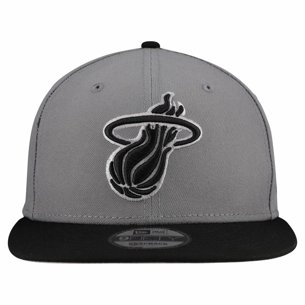New Era Miami Heat Core Logo Storm Gray Two-Tone 9FIFTY Snapback Hat