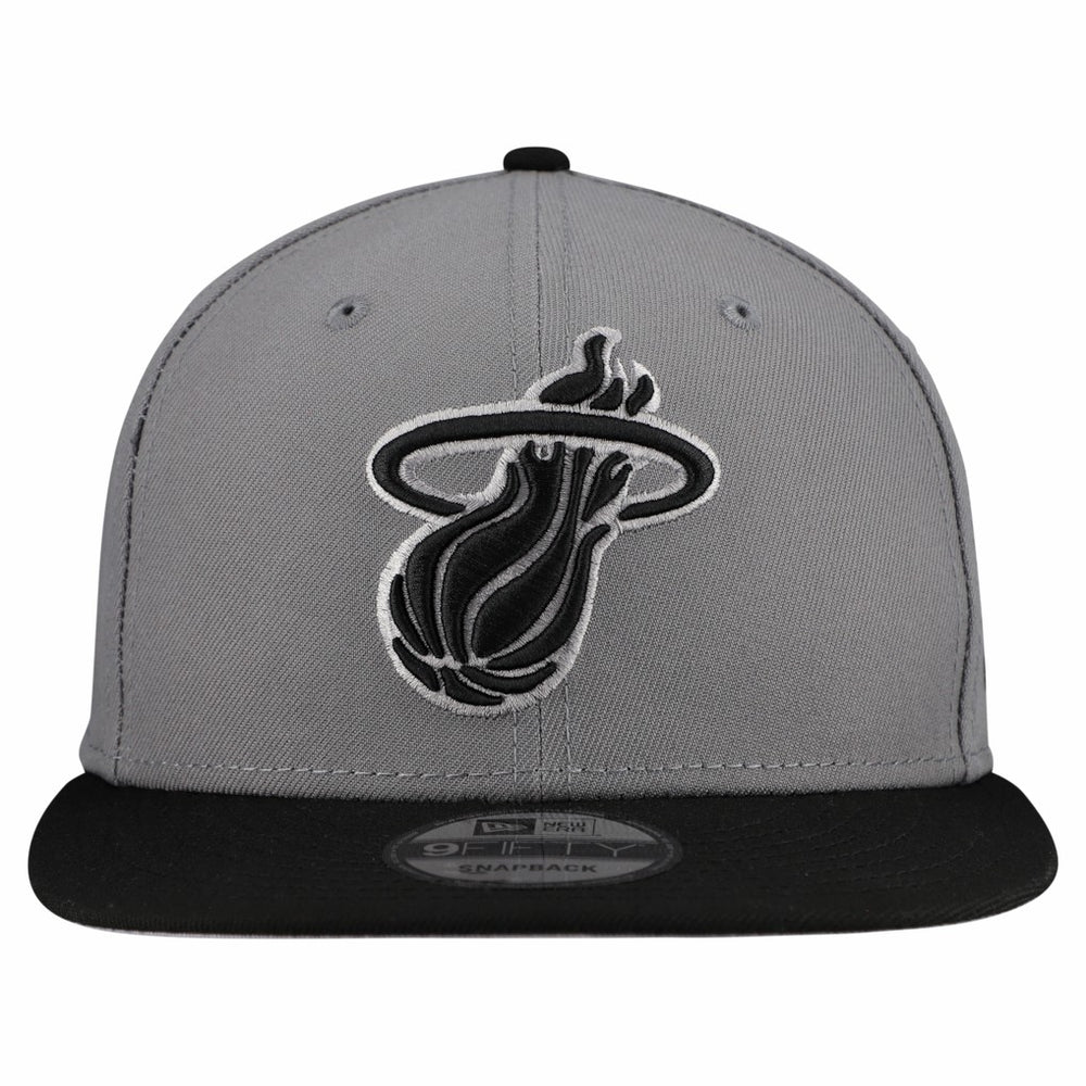 New Era Miami Heat Core Logo Storm Gray Two-Tone 9FIFTY Snapback Hat
