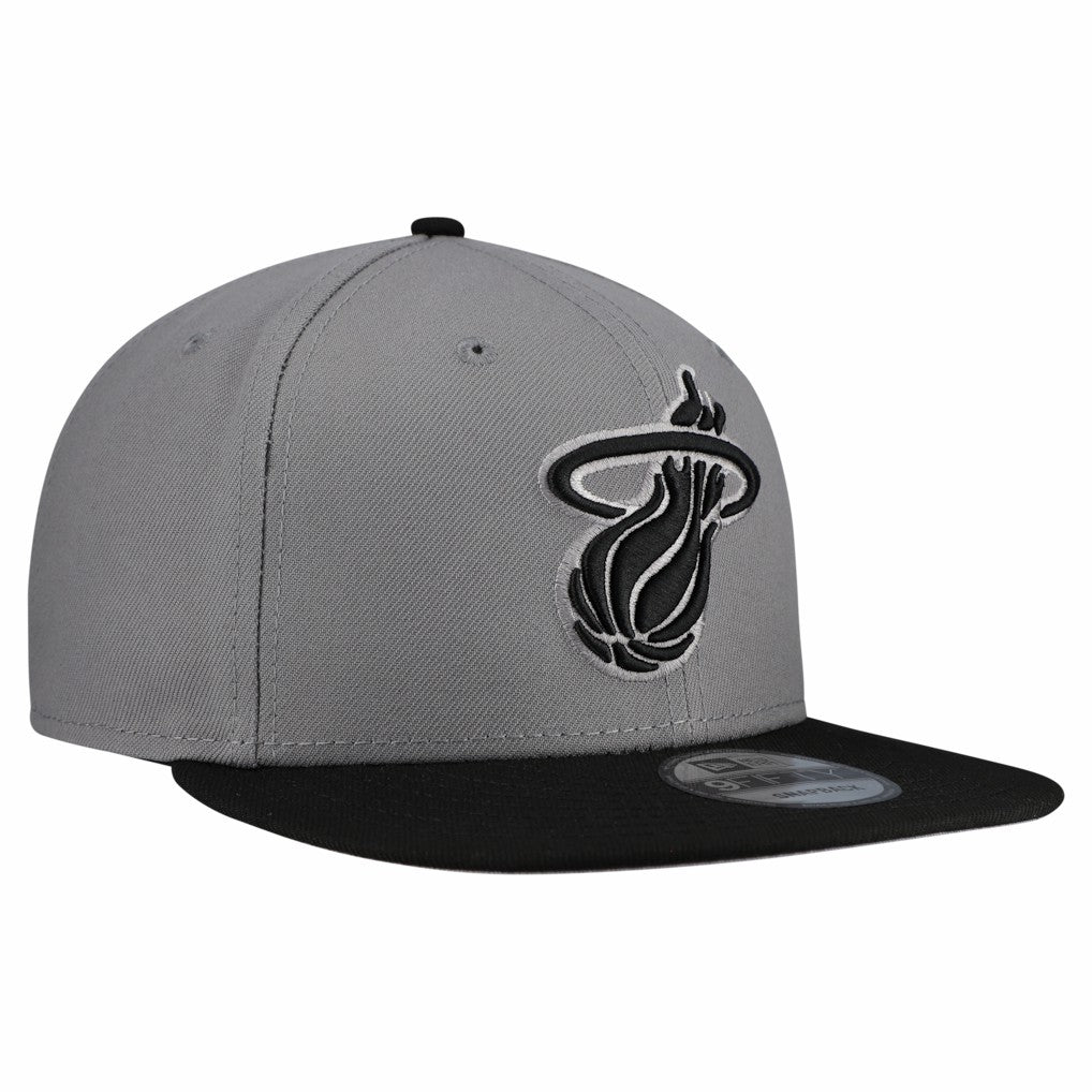 New Era Miami Heat Core Logo Storm Gray Two-Tone 9FIFTY Snapback Hat