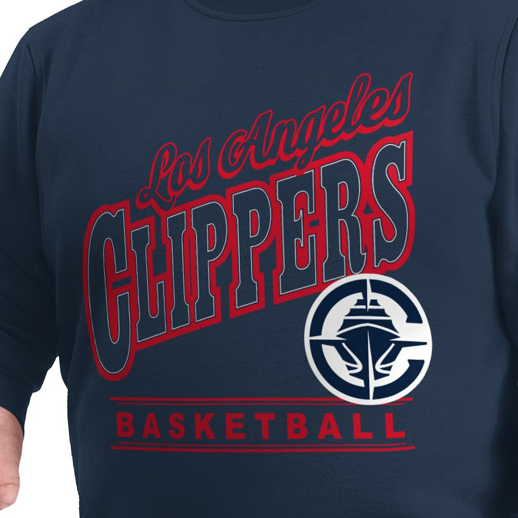 LA Clippers G-III Sports by Carl Banks Adaptive Headliner Fleece Crewneck Sweatshirt