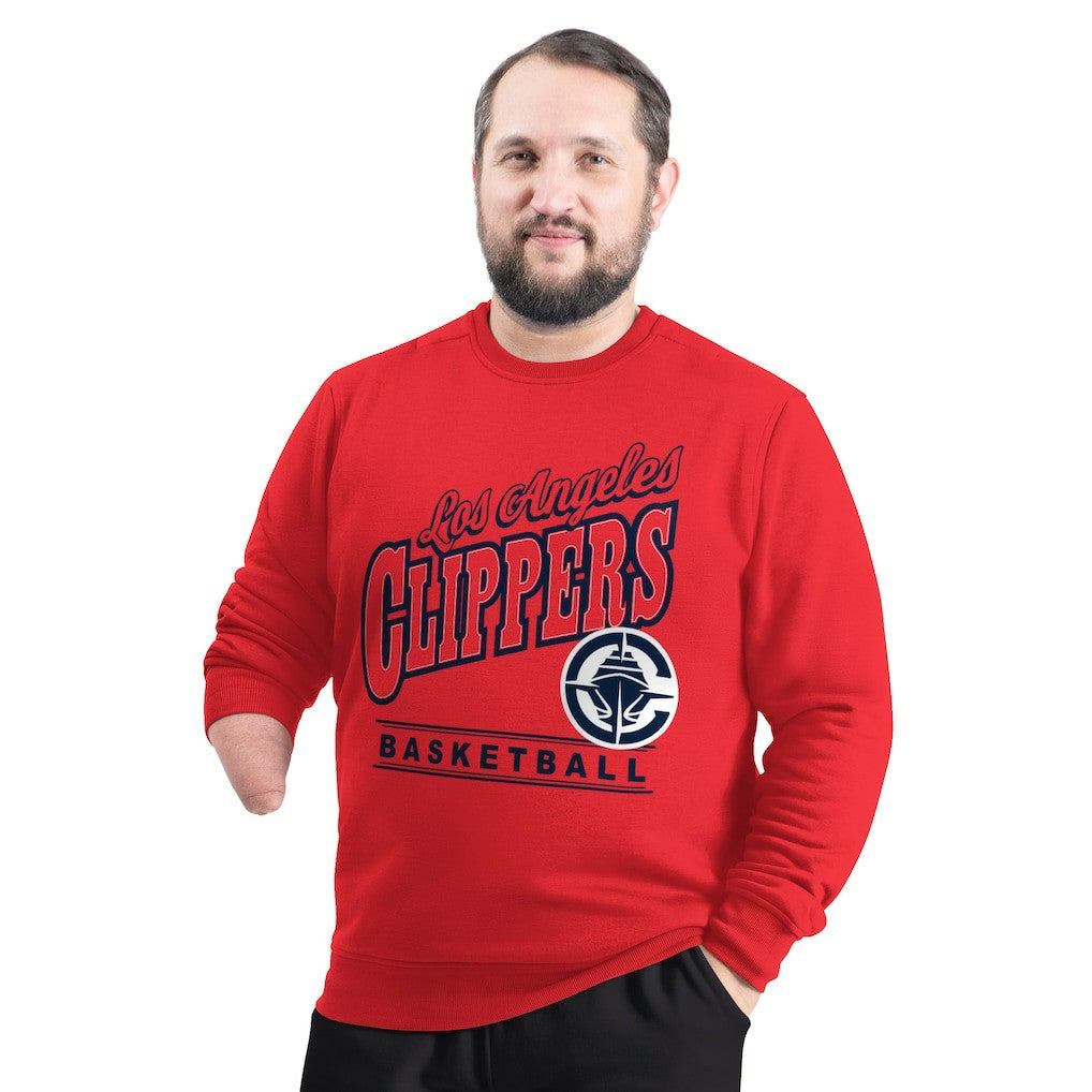 LA Clippers G-III Sports by Carl Banks Adaptive Headliner Fleece Crewneck Sweatshirt