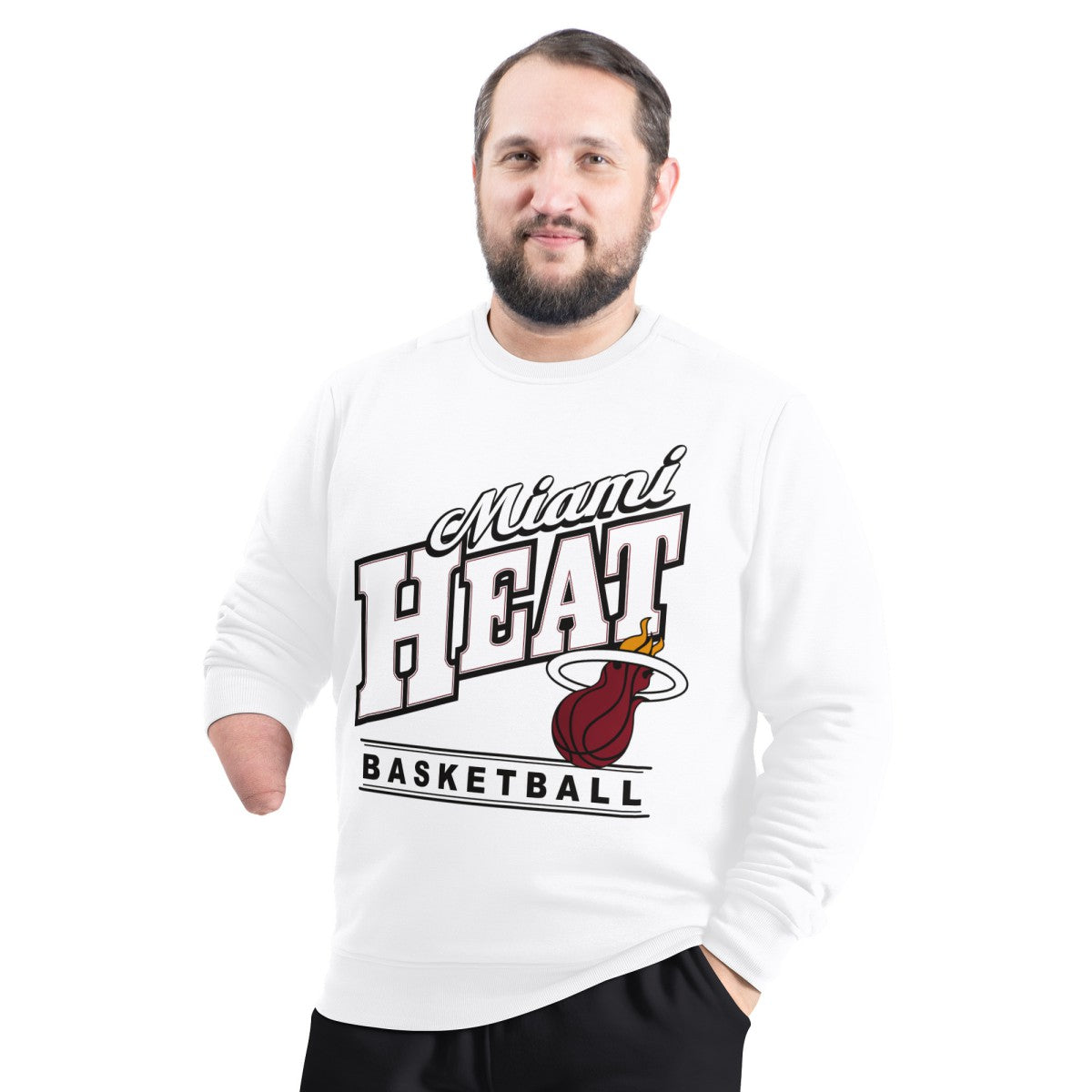 Miami Heat G-III Sports by Carl Banks Adaptive Headliner Fleece Crewneck Sweatshirt