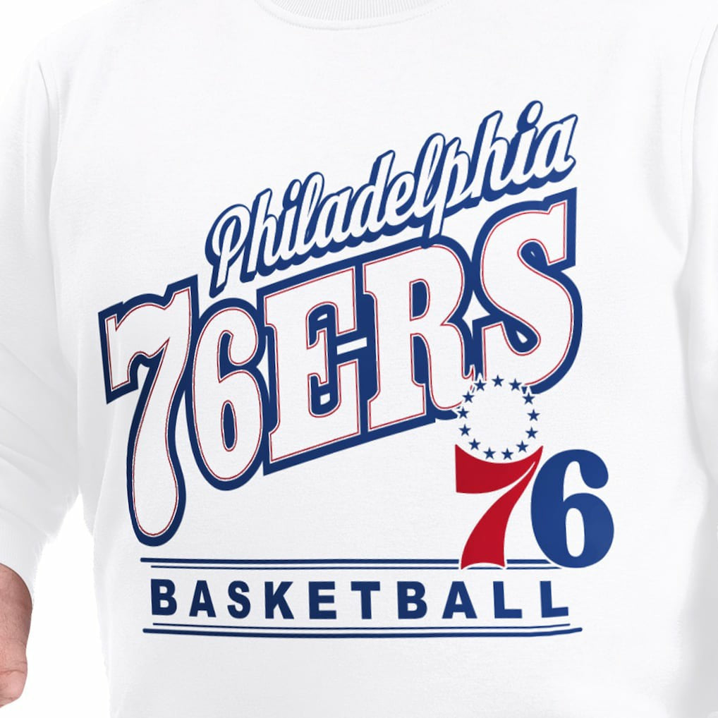 Philadelphia 76ers G-III Sports by Carl Banks Adaptive Headliner Fleece Crewneck Sweatshirt